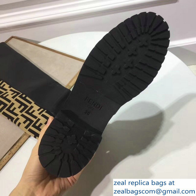Fendi FF Logo Thigh-High Boots Black Leather 2018