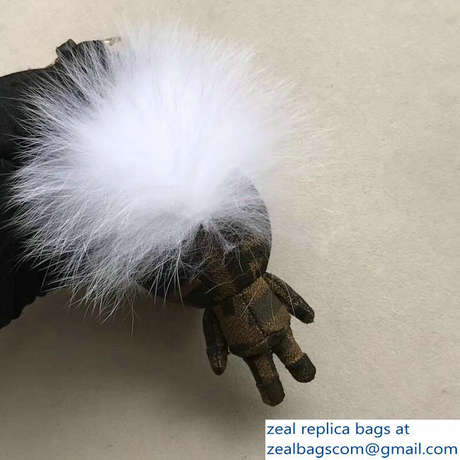 Fendi FF Pattern Multicolor Fur Space Monkey Bag Charm 01 2018 - Click Image to Close