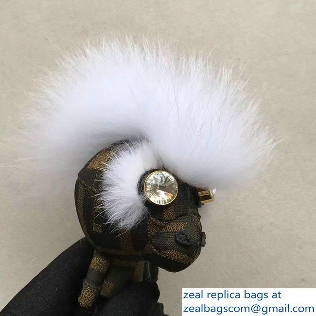 Fendi FF Pattern Multicolor Fur Space Monkey Bag Charm 01 2018