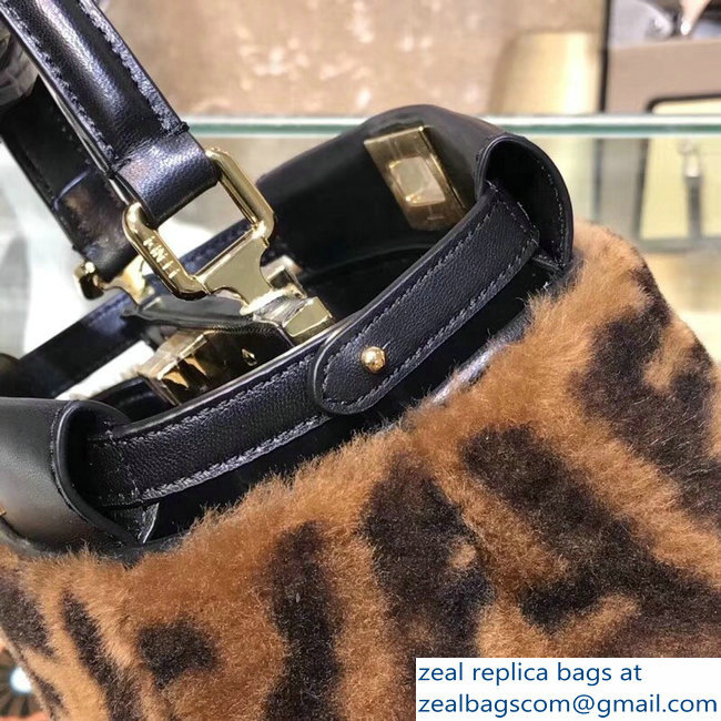 Fendi FF Print Multicolor Shearling Peekaboo Mini Bag 2018 - Click Image to Close