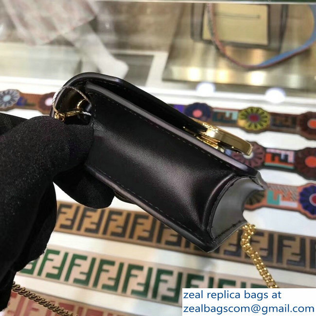 Fendi Leather F Logo Clasp Belt Bag Black 2018