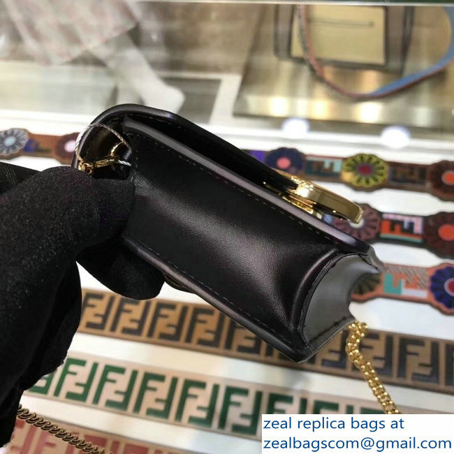 Fendi Leather F Logo Clasp Belt Bag Black 2018 - Click Image to Close