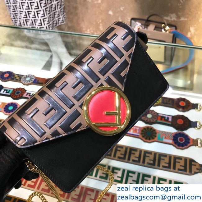 Fendi Leather F Logo Clasp Belt Bag FF Pattern Printed 2018 - Click Image to Close