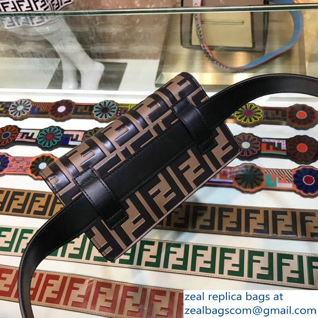 Fendi Leather F Logo Clasp Belt Bag FF Pattern Printed 2018 - Click Image to Close