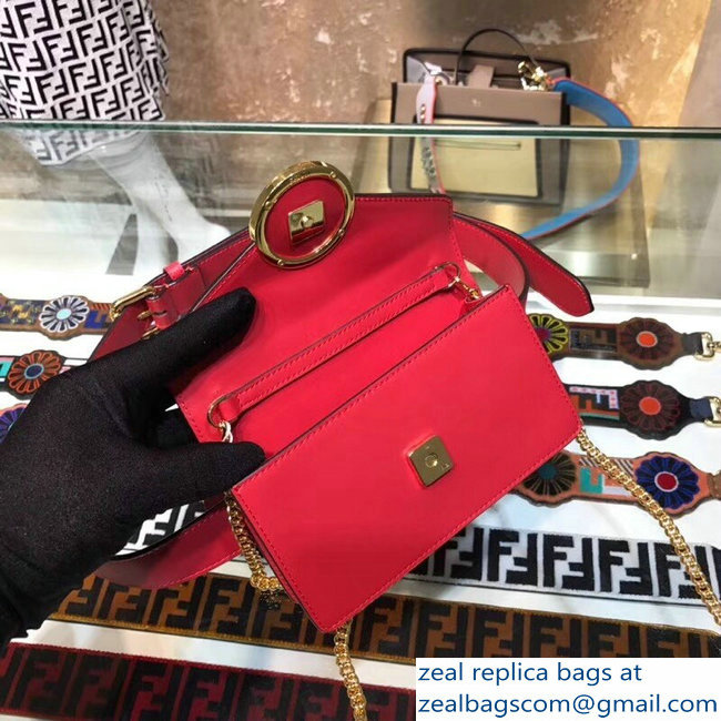 Fendi Leather F Logo Clasp Belt Bag Red 2018