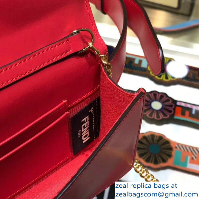 Fendi Leather F Logo Clasp Belt Bag Red 2018