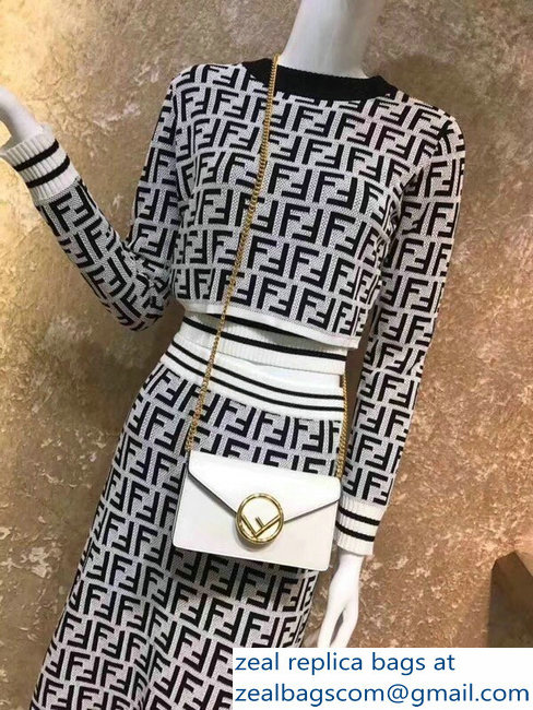Fendi Leather F Logo Clasp Belt Bag White 2018