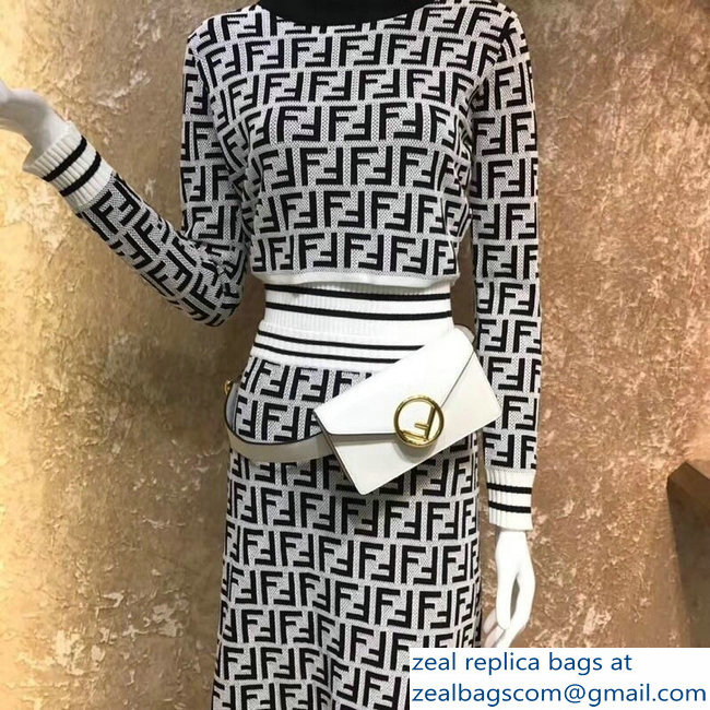 Fendi Leather F Logo Clasp Belt Bag White 2018 - Click Image to Close