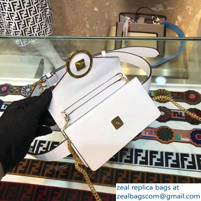 Fendi Leather F Logo Clasp Belt Bag White 2018