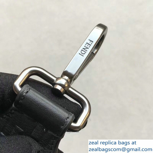 Fendi Leather Long Shoulder Strap You FF Embossed Black 2018 - Click Image to Close
