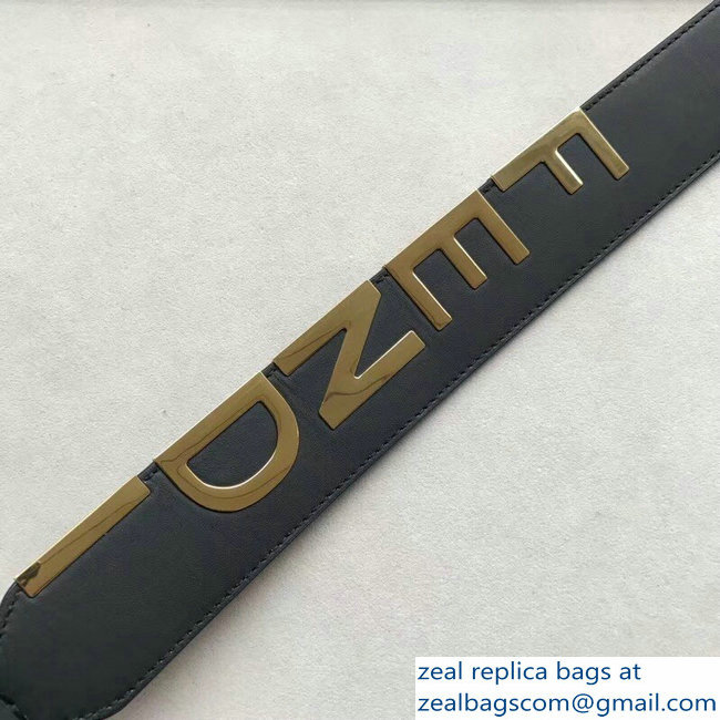 Fendi Leather Long Shoulder Strap You Macro Fendi Logo In Metal Gold 2018 - Click Image to Close