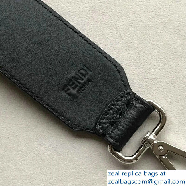 Fendi Leather Long Shoulder Strap You Macro Fendi Logo In Metal Silver 2018