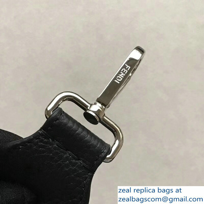 Fendi Leather Long Shoulder Strap You Macro Fendi Logo In Metal Silver 2018
