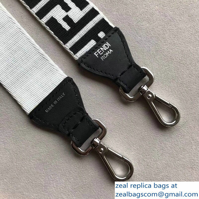 Fendi Leather Long Shoulder Strap You Ribbon With The FF Motif And A Black Leather Buckle 2018