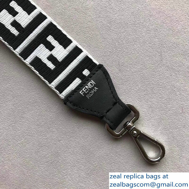 Fendi Leather Long Shoulder Strap You Ribbon With The FF Motif And A Black Leather Buckle 2018