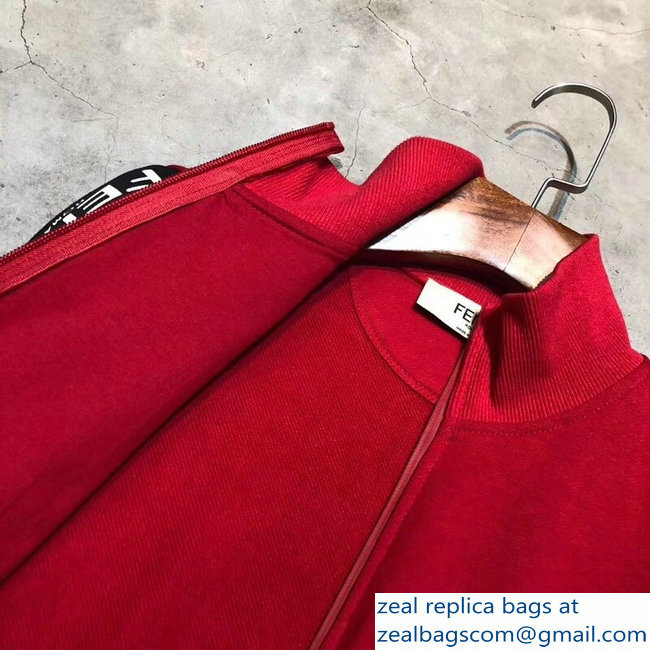 Fendi Logo Trim Jacket Red 2018