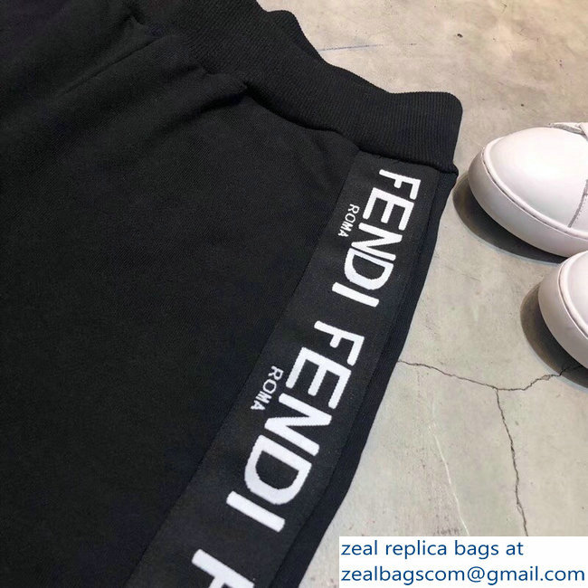 Fendi Logo Trim Pants Black 2018
