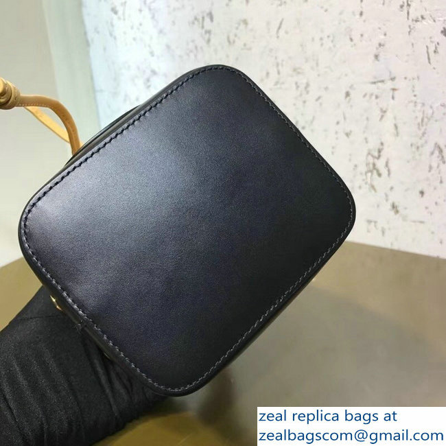 Fendi Stamp Patch Mon Tresor Bucket Mini Bag Black/Beige 2018
