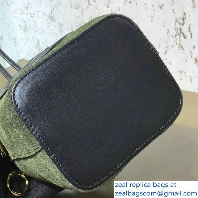 Fendi Stamp Patch Mon Tresor Bucket Mini Bag Suede Green 2018