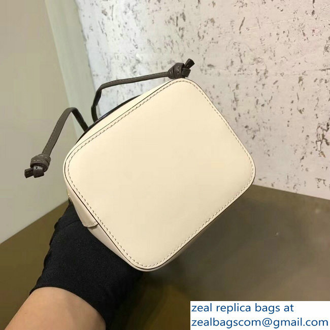 Fendi Stamp Patch Mon Tresor Bucket Mini Bag White/Blue 2018 - Click Image to Close