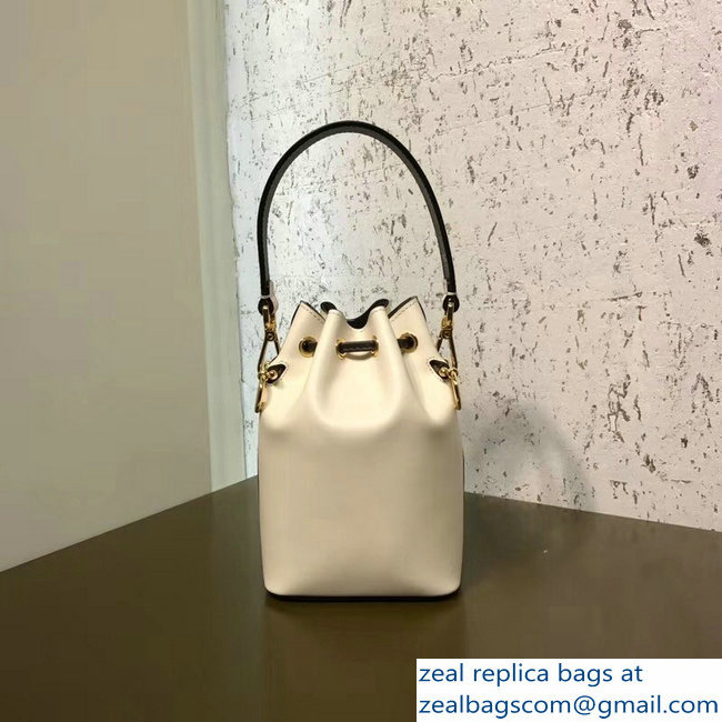 Fendi Stamp Patch Mon Tresor Bucket Mini Bag White/Blue 2018 - Click Image to Close