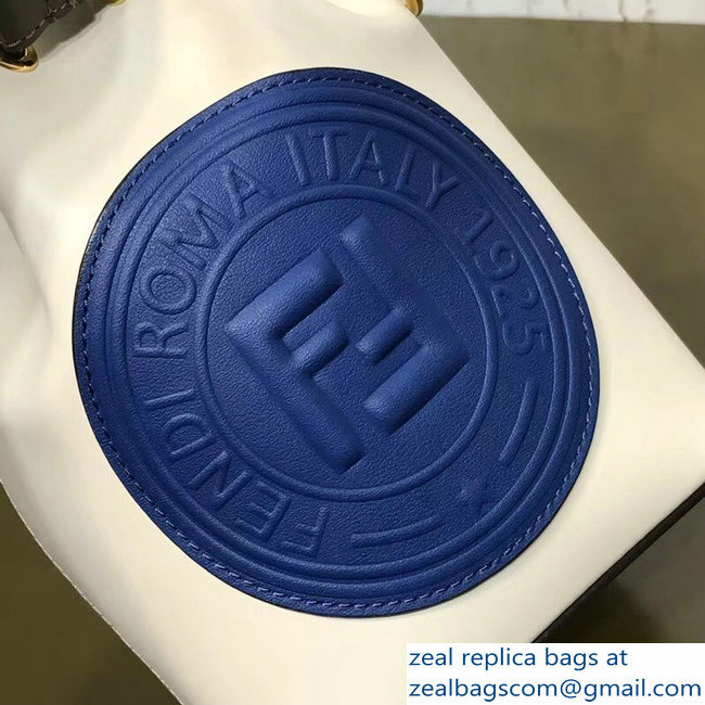 Fendi Stamp Patch Mon Tresor Bucket Mini Bag White/Blue 2018 - Click Image to Close