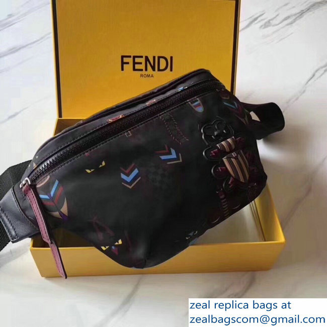 Fendi Super Bugs Nylon Canvas Belt Bag 2018