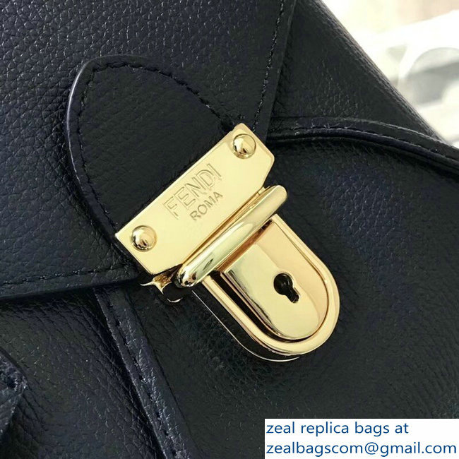 Fendi Tumbled Cruise Leather F Logo Backpack Bag Black 2018 - Click Image to Close