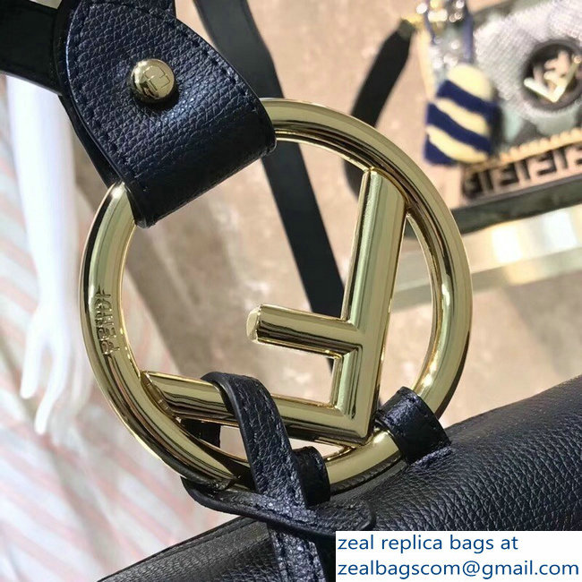 Fendi Tumbled Cruise Leather F Logo Backpack Bag Black 2018