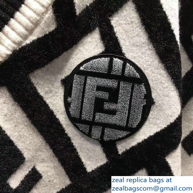 Fendi V Neck Sweater FF White/Black 2018