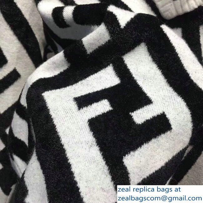 Fendi V Neck Sweater FF White/Black 2018
