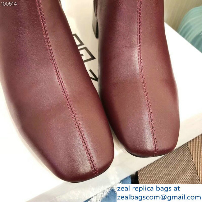 Givenchy Heel 5cm 4G Square-Toe Ankle Boots Burgundy 2018 - Click Image to Close