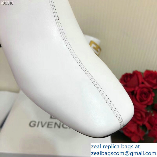 Givenchy Heel 5cm 4G Square-Toe Ankle Boots White 2018 - Click Image to Close