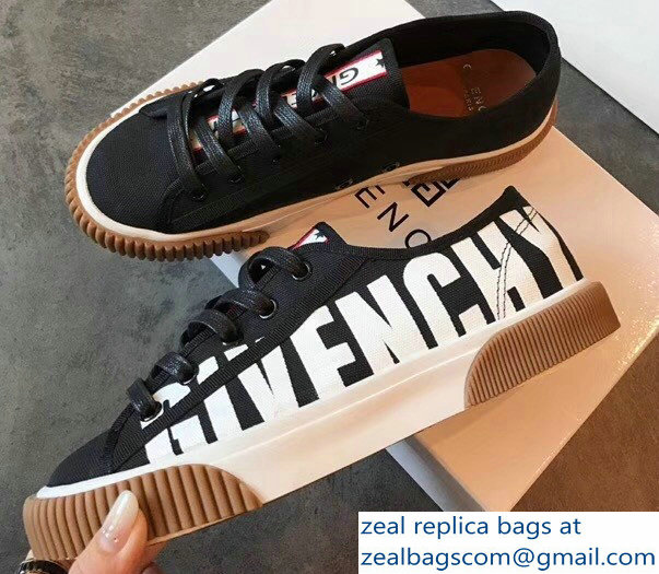 Givenchy Logo Print Low-Top Lace-Up Boxing Sneakers Black 2018 - Click Image to Close