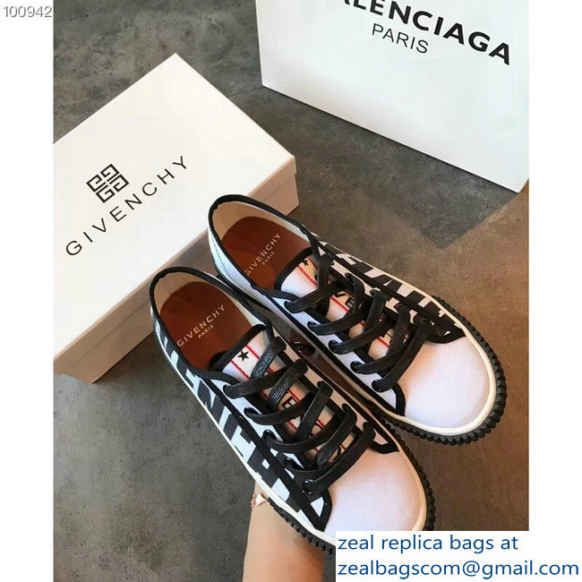 Givenchy Logo Print Low-Top Lace-Up Boxing Sneakers White 2018 - Click Image to Close