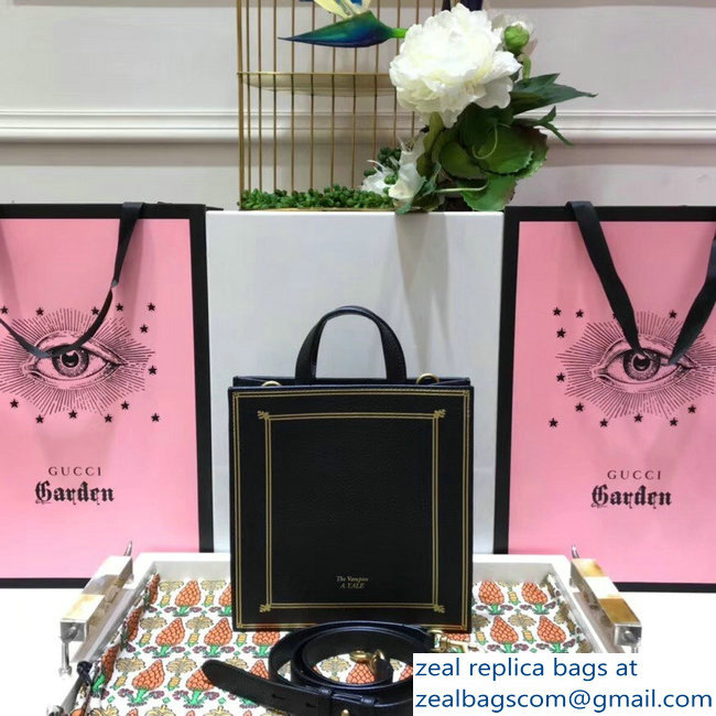 Gucci Bat Garden Tote Bag 513909 Black 2018 - Click Image to Close