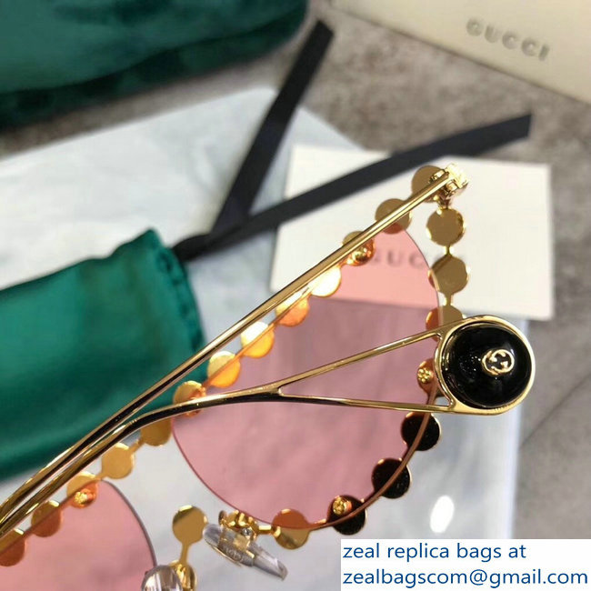 Gucci Cat Eye Metal Sunglasses With Pearls 04 2018 - Click Image to Close