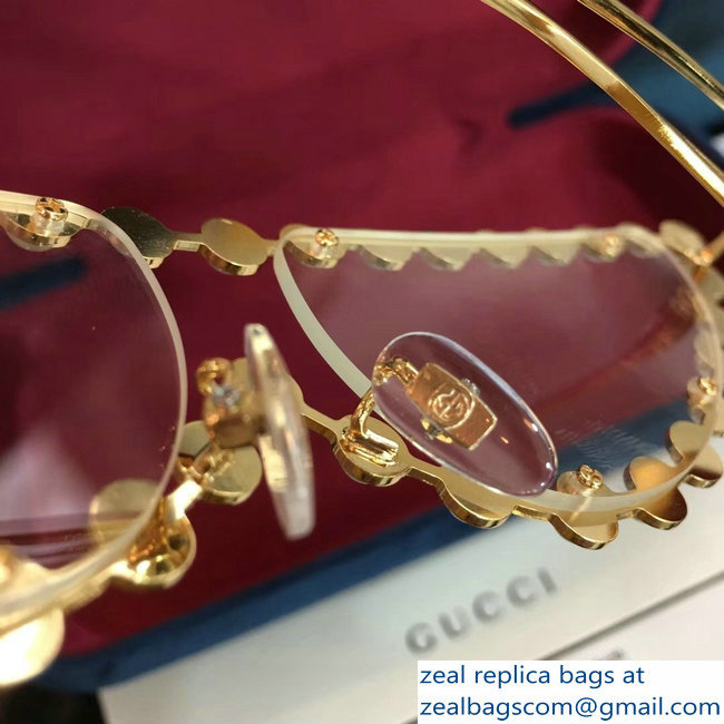 Gucci Cat Eye Metal Sunglasses With Pearls 05 2018