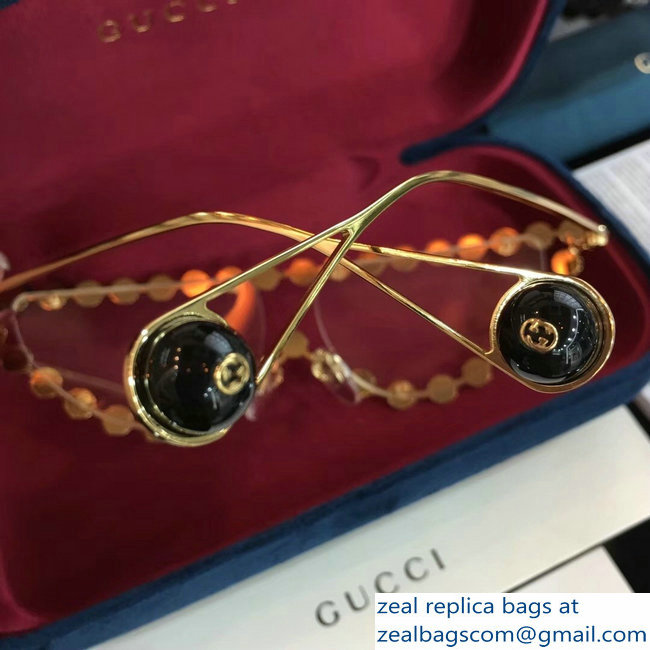 Gucci Cat Eye Metal Sunglasses With Pearls 05 2018