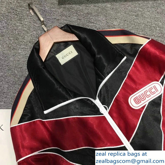 Gucci Chevron Stripe Spiritismo Black/Red Jacket 2018