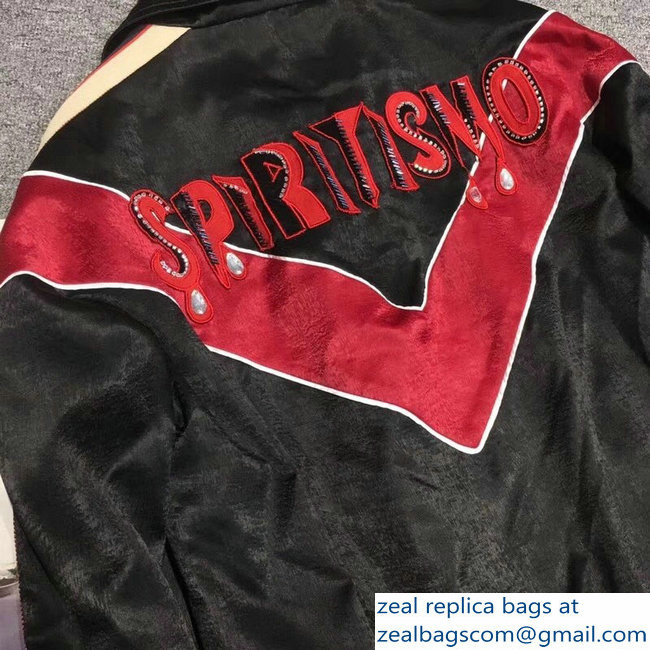 Gucci Chevron Stripe Spiritismo Black/Red Jacket 2018