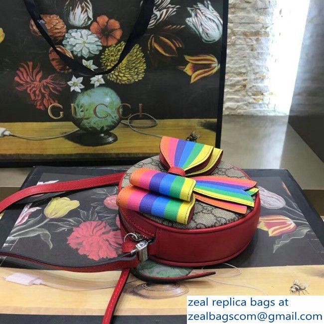 Gucci Children Multicolor rainbow Bow GG Messenger Bag 478294 2018