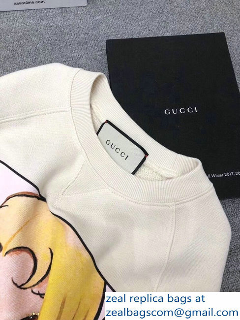 Gucci Cotton Sweatshirt With Manga Print 539088 Off White 2018