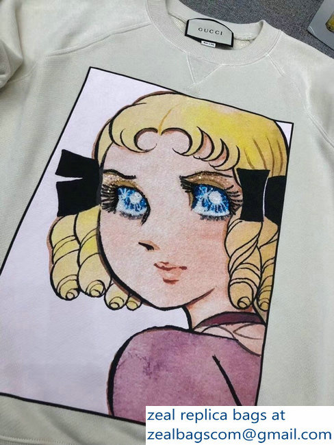 Gucci Cotton Sweatshirt With Manga Print 539088 Off White 2018