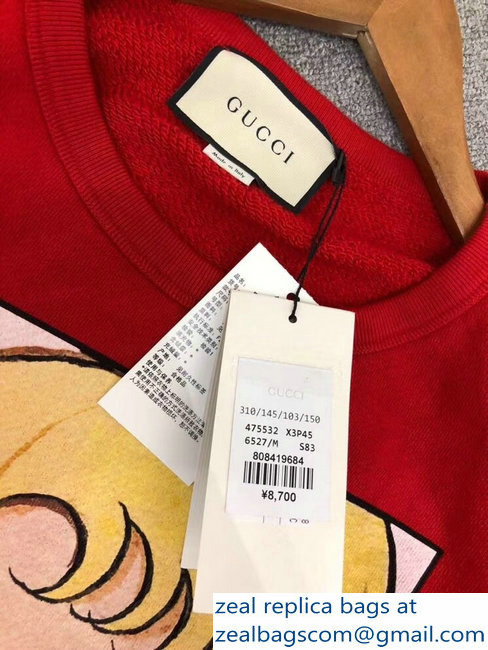 Gucci Cotton Sweatshirt With Manga Print 539088 Red 2018