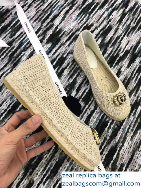 Gucci Crochet Espadrilles 524974 Beige 2018 - Click Image to Close