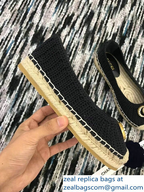 Gucci Crochet Espadrilles 524974 Black 2018 - Click Image to Close