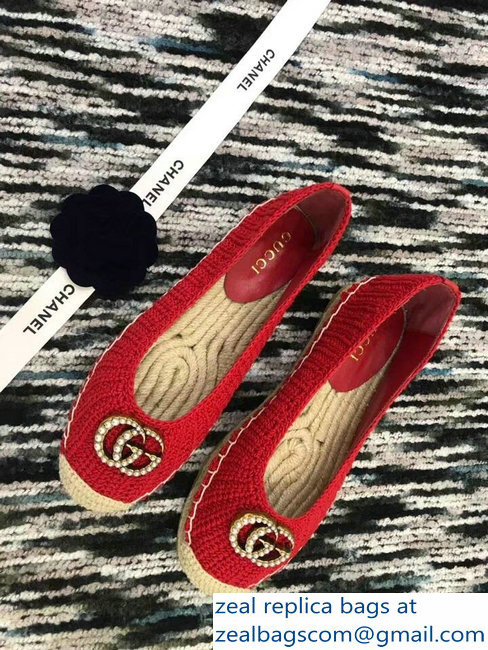 Gucci Crochet Espadrilles 524974 Red 2018