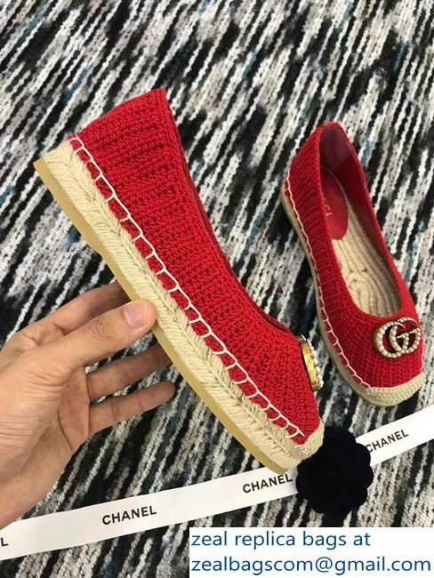 Gucci Crochet Espadrilles 524974 Red 2018