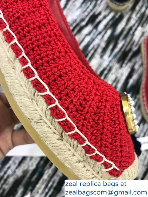 Gucci Crochet Espadrilles 524974 Red 2018 - Click Image to Close